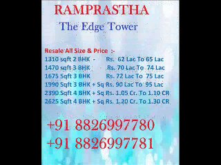 Ramprastha City The Edge Tower 2 BHK Flat all Inc. 60 Lac only sector 37D Gurgaon 8826997781