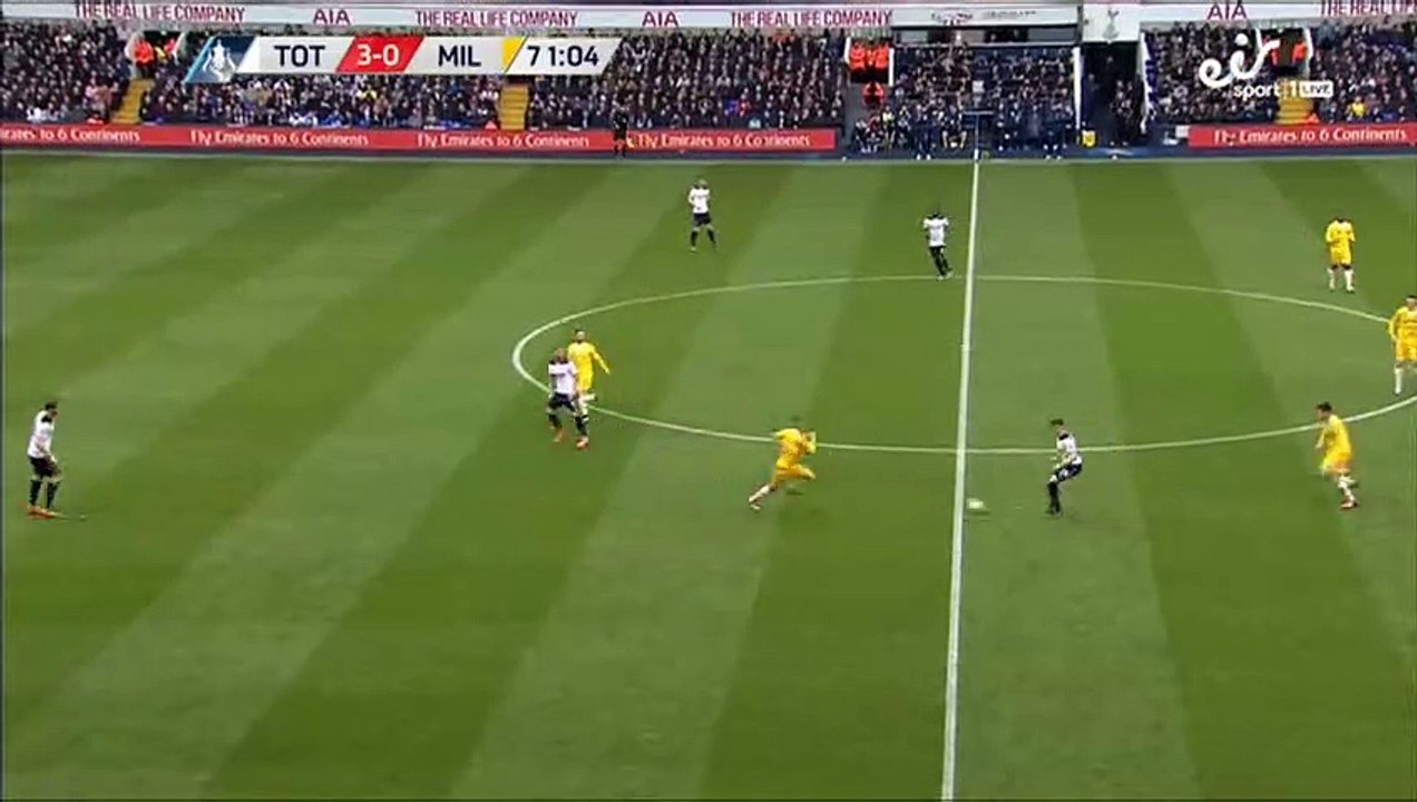 Dele Alli GOAL Tottenham 4-0 Millwall Fa Cup 12.03.2017