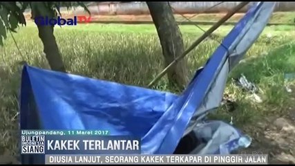 Seorang Kakek di Ujung Pandang Terlantar Hanya Beralaskan Tumpukan Jerami