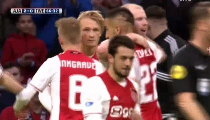 Kasper Dolberg Goal HD - Ajax 2-0 Twente - 12.03.2017 HD