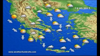 Η πρόγνωση του καιρού για την Κυριακή 12-3-2017