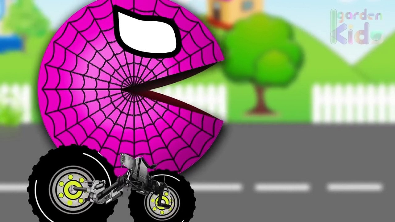 Colors for Children to Learn with Packman Cartoon Planes - Colours Spiderman for Kids to L
