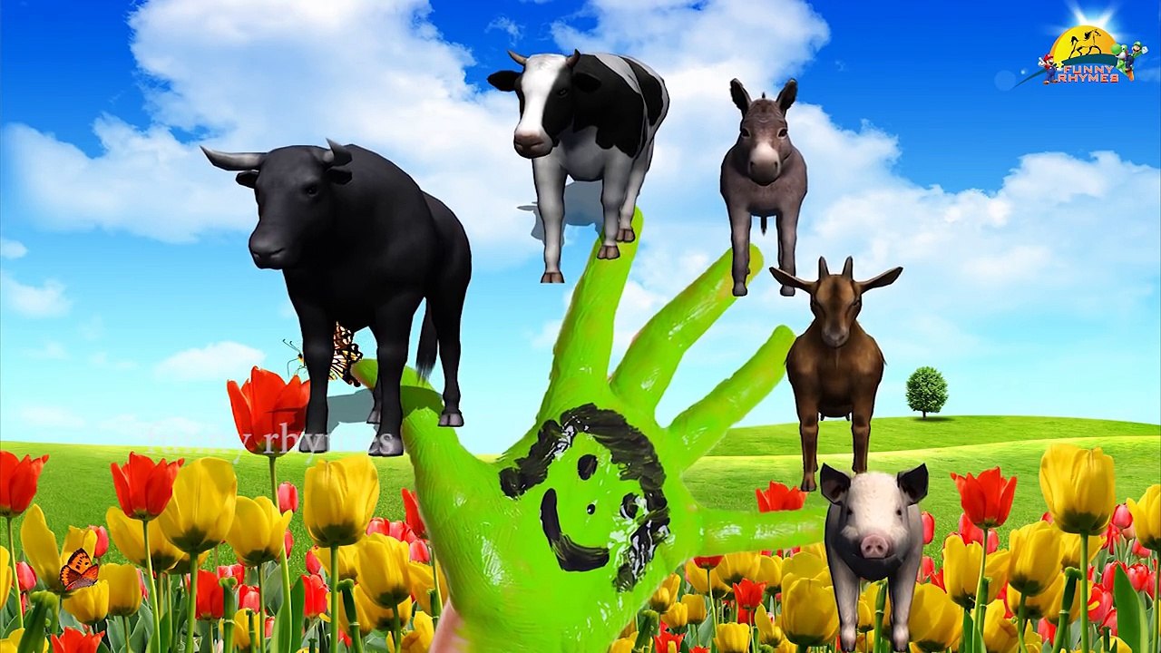 Животные Дети детский Семья палец для питомник рифма рифмы Песня видео | | 3d