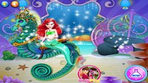 Ariel Sea Horse Caring - Cartoon Game for Kids - The Little Mermaid Full Episode in Englis