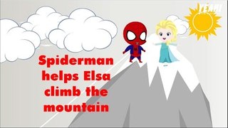 Spiderman & Elsa Cartoon episode 2 - Spiderman helps Elsa climb the mountain