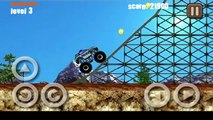 El monstruo de la línea temporal de dibujos animados sobre un portable de Juegos de Carreras para niños Stickman Downhill Monstertruck