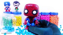 Spiderman Play-Doh Surprise Eggs Dippin Dots Marvel Funko Pop Toy Surprises Learn Colors