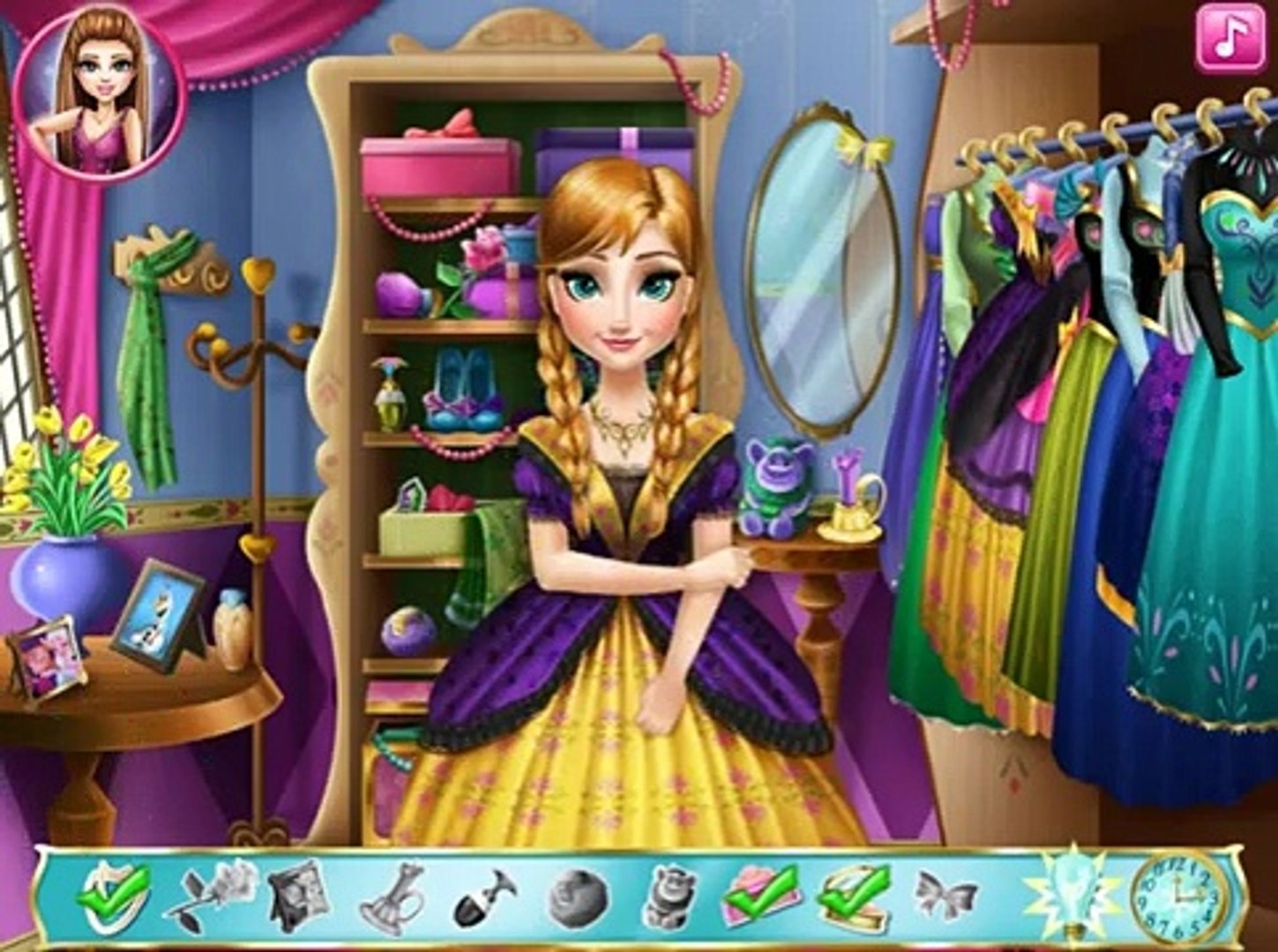 ⁣Vamos a Jugar a Frozen Anna Armario más reciente de Disney Frozen Princesa Juego