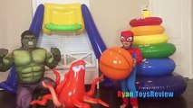 El gigante de los Juguetes Inflables de Spiderman vs Hulk IRL Ring Toss juego de Baloncesto reto del Huevo de Su