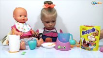 ✔ Nenuco Baby Doll  Nesquik with milk for my Toy | Завтрак для Куклы от Ярославы. Серия 34 ✔