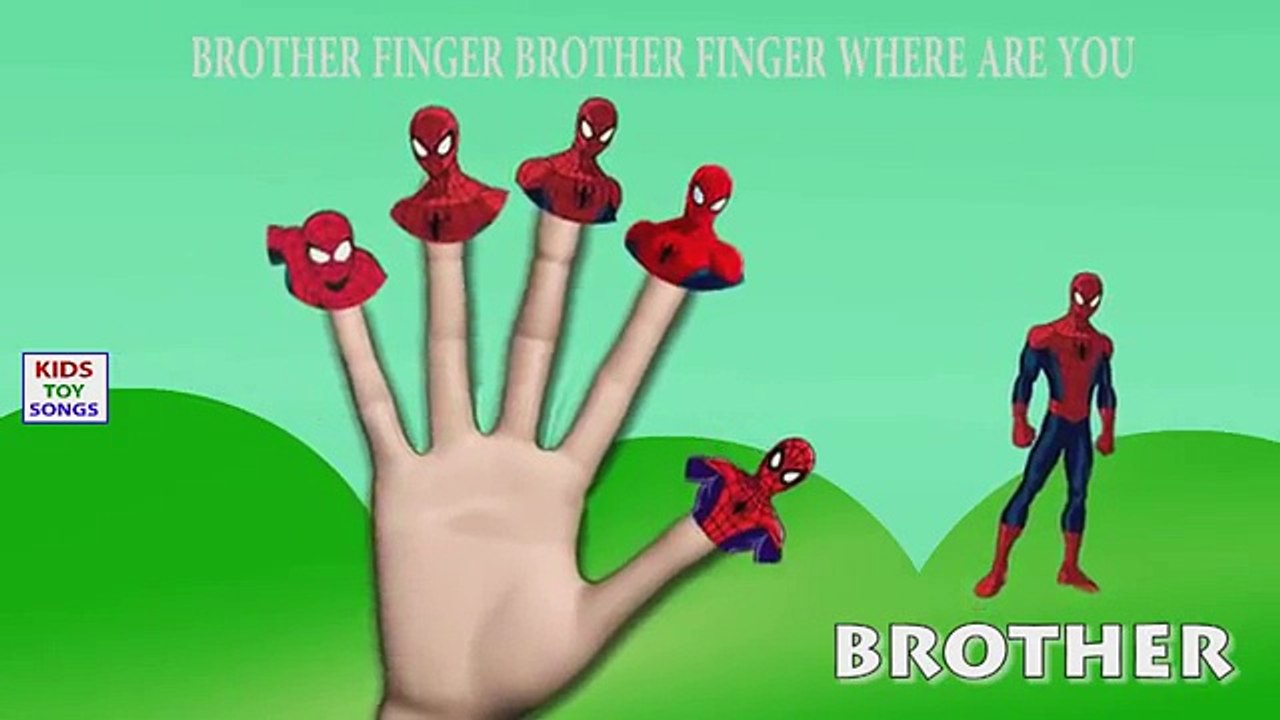 Finger Family Spider Man Superhero Cartoon Nursery Rhymes for Childrens daddy finger Song