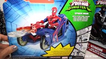 Ultimate Spider-man Sinister 6 Marvel Armored Spiderman & Agent Venom Symbiote Cycle Battl