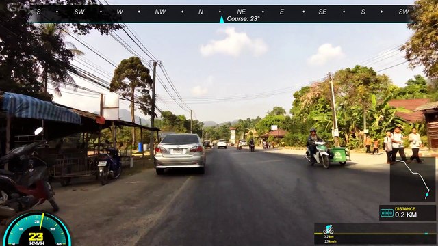 Biking from Klong Prao village to Klong Prao Resort - Koh Chang, Thailand