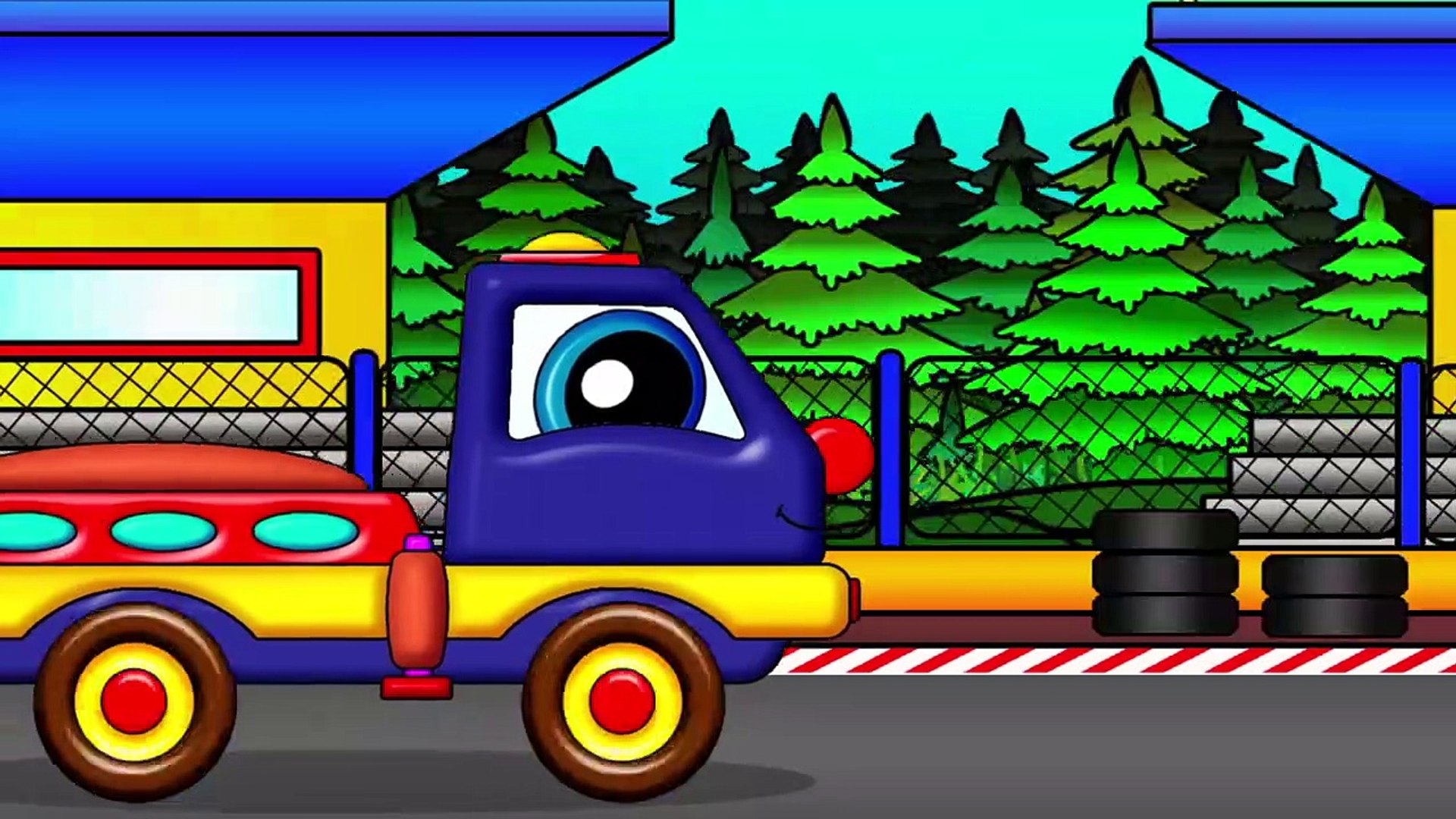 Cars cartoors with  Helpy the truck. Cars racing car