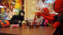 Spider Man vs deadpool Fines rescue Frozen Elsa Venom Anna Funny Superheroes in real life