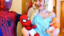 Snow White Baby Rescued by Spiderbaby! w/ Joker, Police, Spiderman, Frozen Elsa, Snow whit