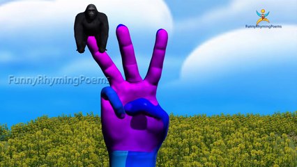 Color Dinosaur Gorilla Finger Family Songs | T-Rex 3D Animation Children Nursery Rhymes |