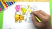 Coloring Pages And Learn Colors For Kids With Farm Animals