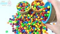 Ice Cream Talking Tom and Friends Toys Surprise Cups Candy Stacking Skittles M&Ms Rainbow Colors