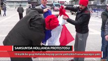 Hollanda protestosunda Fransa bayrağı yakıldı