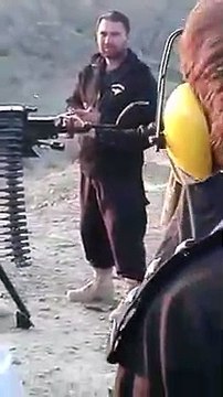 Brave young lady police officer after successfully make it to the bomb disposal squad and now fires rocket launcher and