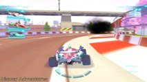DISNEY CARS 2 : CRAZY Lightning Mcqueen Cars Race with Francesco Bernoulli & Tow Mater 2