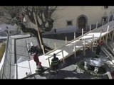 Cascia (PG) - Terremoto, passerella pedonale per raggiungere Santuario Santa Rita (13.03.17)