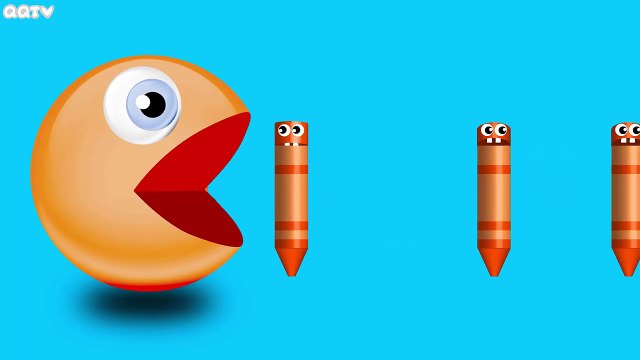Learn Colors With 3D Pacman For Kids And Toddlers - Funny Crayons Colours Video For Kids