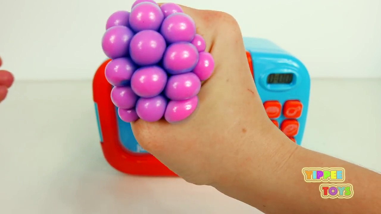 Squishy Balls and Slime Microwave Learn Colors for Kids