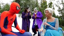 El MAL ELSA CADENAS de Spiderman y Congelado Elsa! w/ Maléfica Joker Rosa Spidergirl! Super Divertido