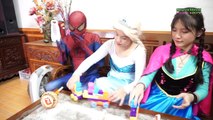 Spiderman Frozen Elsa Anna Pink Spidergirl vs Wolfman Joker & Maleficent ! Superhero In Re