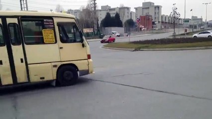 Evo having some fun around a traffic circle