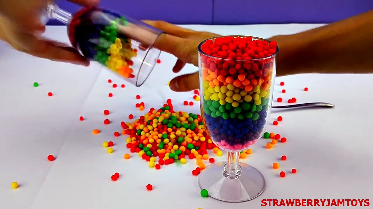 Spiderman Play Doh Shopkins Monsters Inc Cars 2 Rainbow Dippin Dots Surprise Eggs by Straw