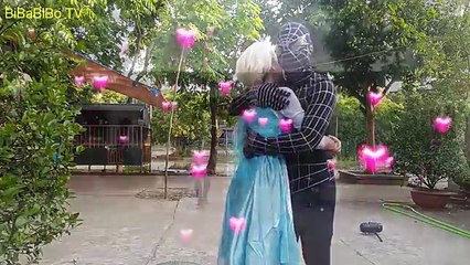 Frozen Elsa & Spiderman & SuperGirl - Let It Go Song W/ Joker & Deadpool