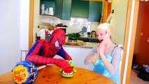 Minnie Mouse & SPIDERMAN LOSES THEIR HEAD! w/ Frozen Elsa Pink Spidergirl & Maleficent Sup