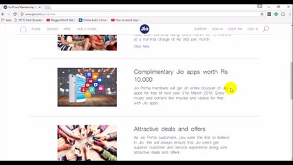 Free Trick to Get Jio Prime Offer for 1 Year up to 31st March 2018.