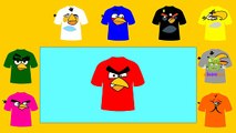 Злые птицы футболки с цветами для детей | дети обучения видео | цвета для малышей