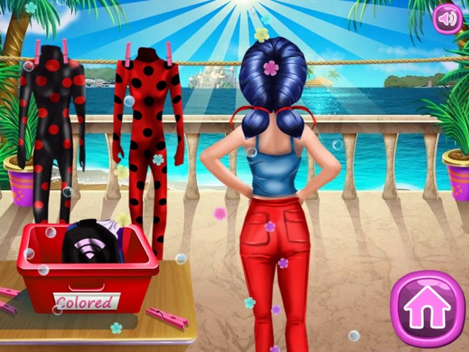 Ladybug Washing Costumes - Disney Movie Cartoon Game Laundry Day - Miraculous Ladybug Full