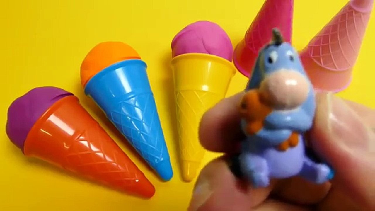 Играть Doh Сюрприз Яйца Ледниковый Конуса Миньоны, Свинка Пеппа, Кобылка Ведьма, Спанч Боб Игрушки