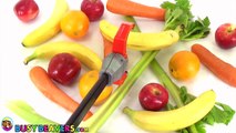 Veggie Songs & Fruit Rhymes | Learn Names of Vegetables | Kids Nursery School ESL | Busy B
