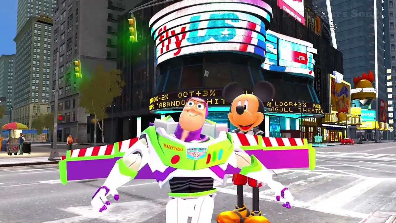 Toy Story Woody & Mickey Mouse & Buzz LightYear with McQueen CARS ! (Songs for Children wi