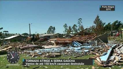 Tornado atinge Serra Gaúcha e mata uma pessoa