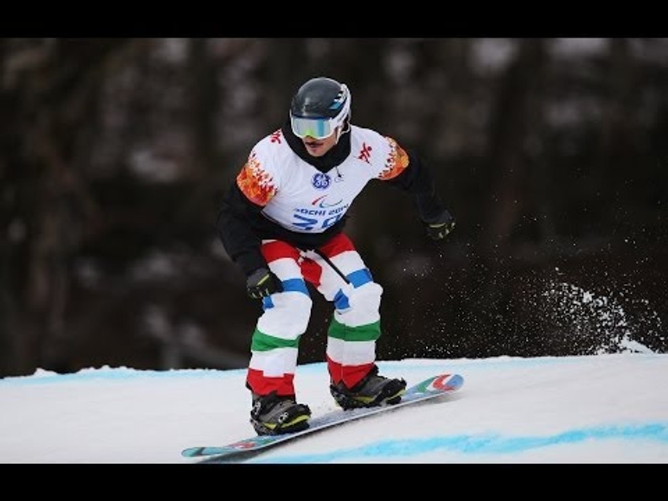 Luca Righetti (1st run) | Men's para snowboard cross | Alpine Skiing | Sochi 2014 Paralympics