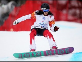 Michelle Salt  (1st run) | Women's para snowboard cross | Alpine Skiing | Sochi 2014 Paralympics