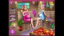 Barbie doll & Frozen Elsa pregnant game for girls. Barbie and Frozen Elsa Sauna gameplay B