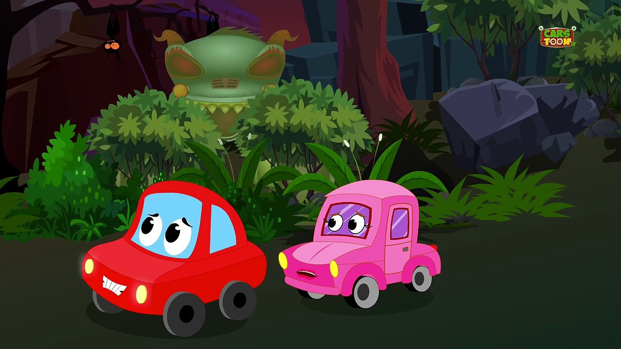 Little Red Car Rhymes - Little Red Car And The Haunted House Monster Truck | Scary Monster