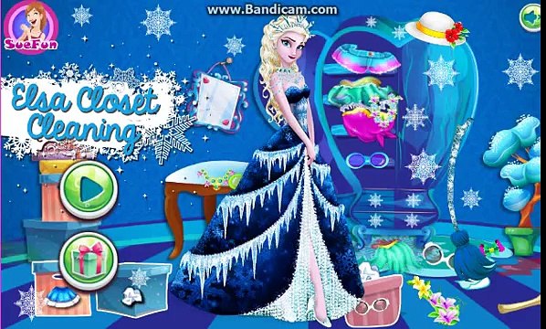 Эльза стенной шкаф уборка замороженные Принцесса Эльза Игры для Дети