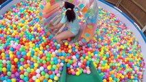 Giant Ball Pit Pool Toy Challenge - Surprise Eggs - Mashems - Shopkins - Num Noms Prizes