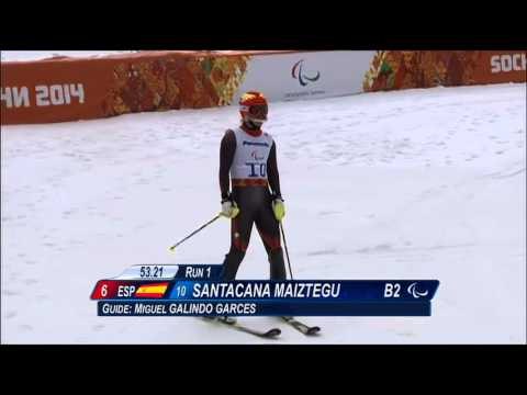 Men's slalom visually impaired (1st run) | Alpine skiing | Sochi 2014 Paralympic Winter Games