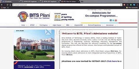 BITSAT 2017 Application Form - BITS Pilani Exam
